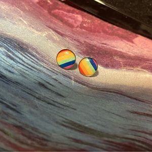 Rainbow earrings 11mm